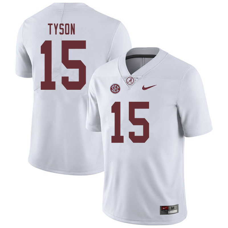 Men #15 Paul Tyson Alabama Crimson Tide College Football Jerseys Sale-White